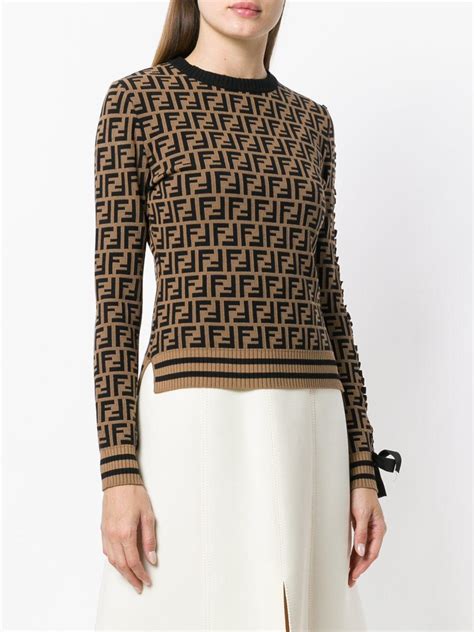 fendi sweater brown|vintage fendi sweater.